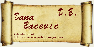 Dana Bačević vizit kartica